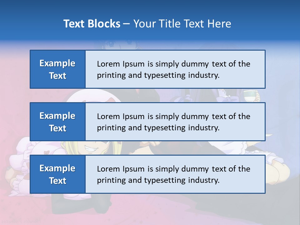 A Group Of Anime Girls Sitting Next To Each Other PowerPoint Template