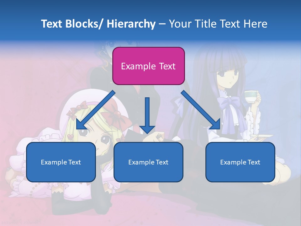 A Group Of Anime Girls Sitting Next To Each Other PowerPoint Template