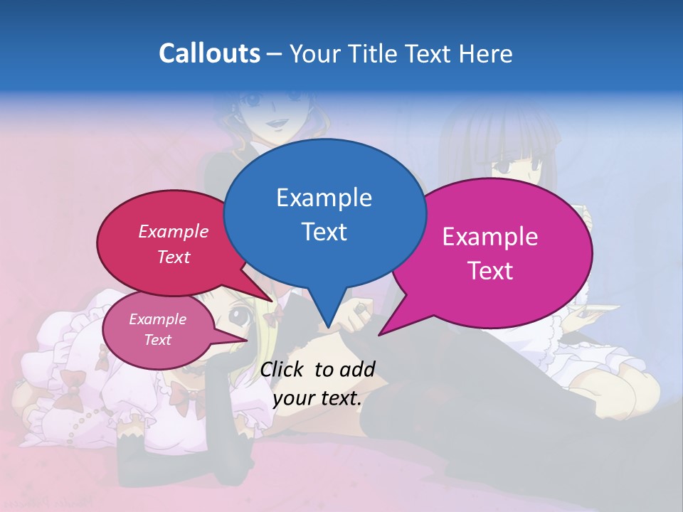 A Group Of Anime Girls Sitting Next To Each Other PowerPoint Template