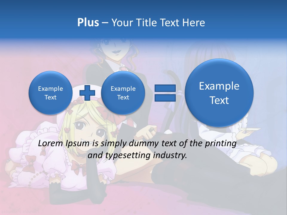 A Group Of Anime Girls Sitting Next To Each Other PowerPoint Template