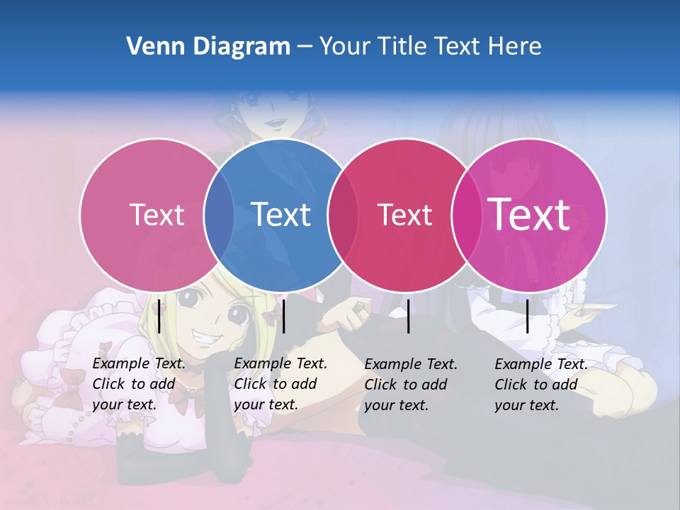 A Group Of Anime Girls Sitting Next To Each Other PowerPoint Template