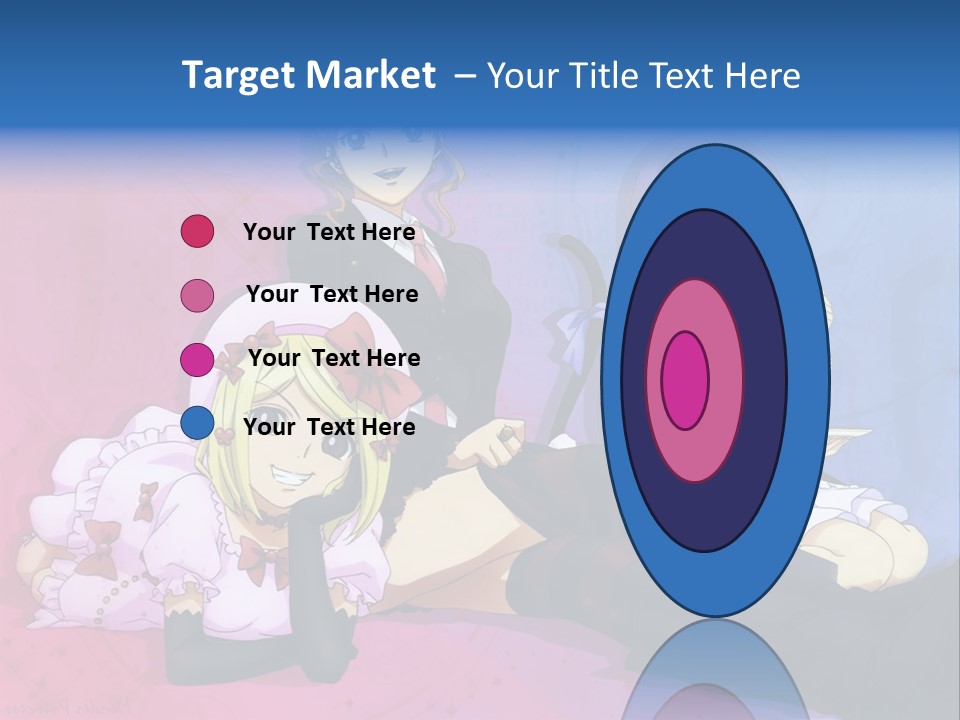 A Group Of Anime Girls Sitting Next To Each Other PowerPoint Template