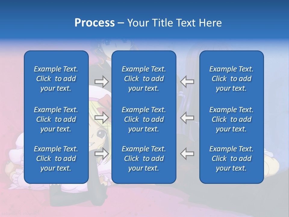 A Group Of Anime Girls Sitting Next To Each Other PowerPoint Template