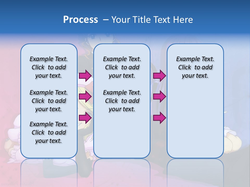 A Group Of Anime Girls Sitting Next To Each Other PowerPoint Template