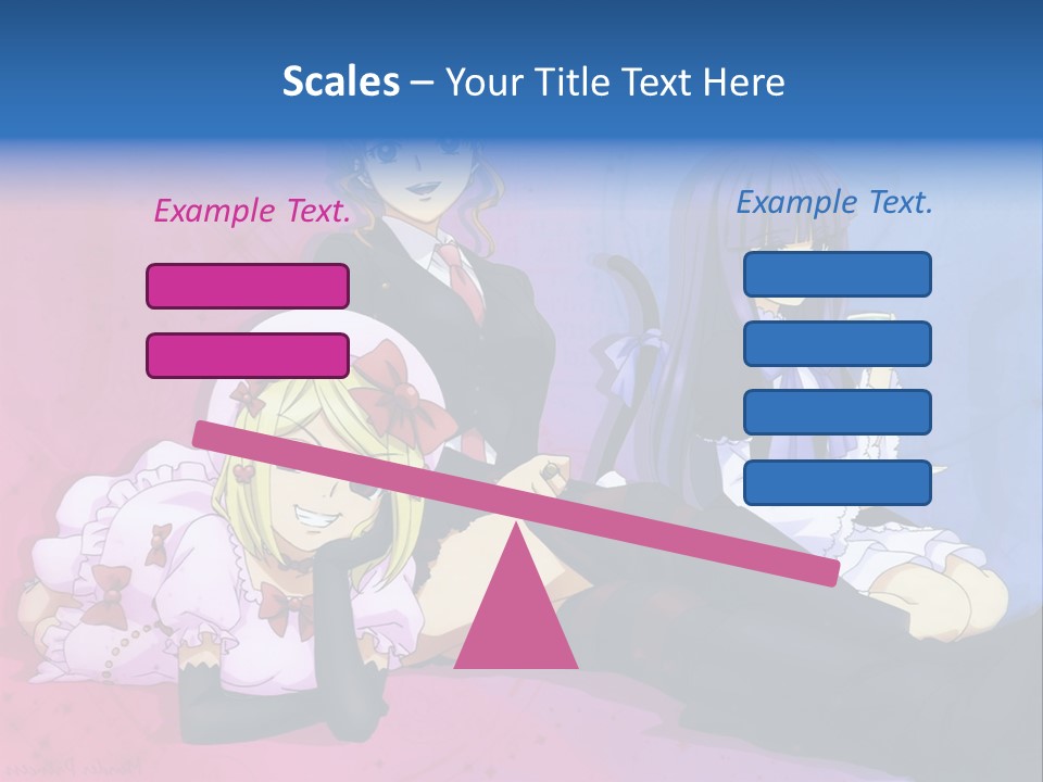 A Group Of Anime Girls Sitting Next To Each Other PowerPoint Template