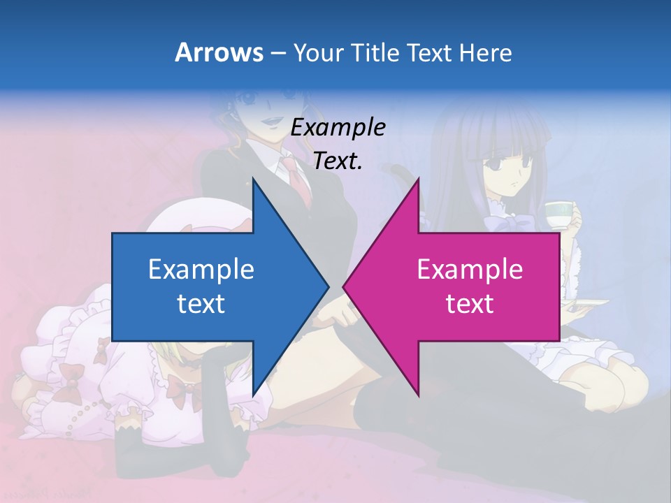 A Group Of Anime Girls Sitting Next To Each Other PowerPoint Template