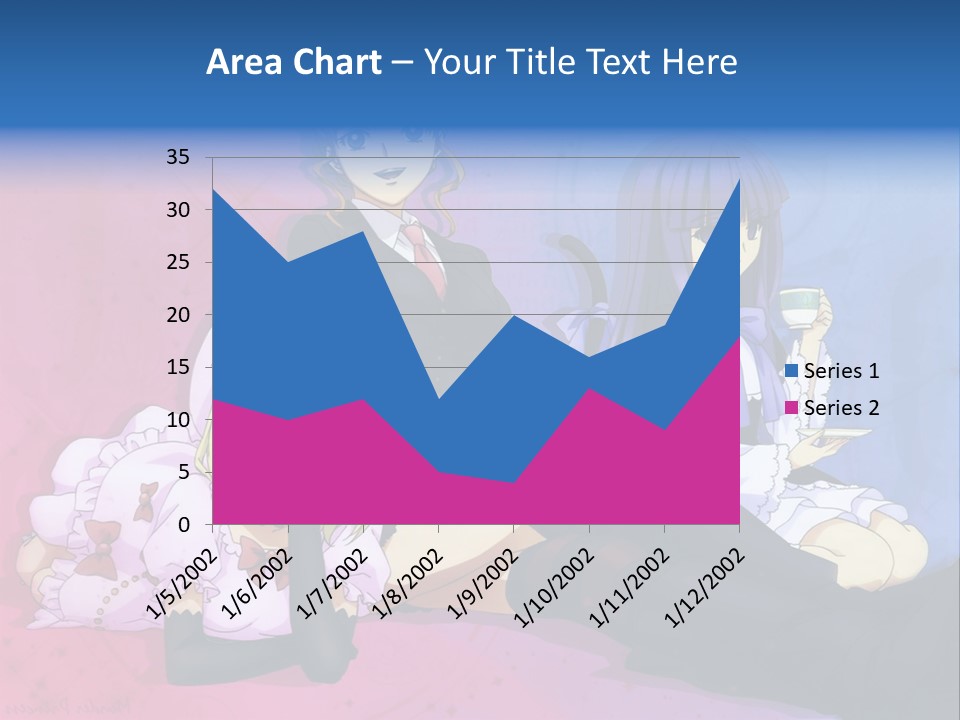 A Group Of Anime Girls Sitting Next To Each Other PowerPoint Template