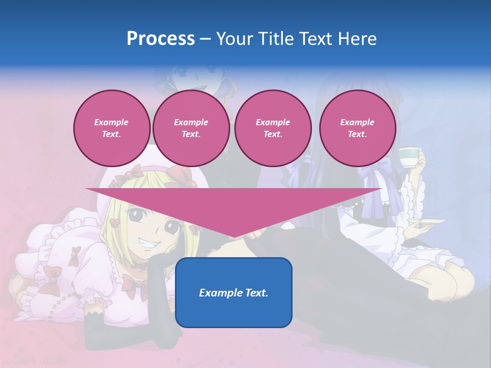 A Group Of Anime Girls Sitting Next To Each Other PowerPoint Template