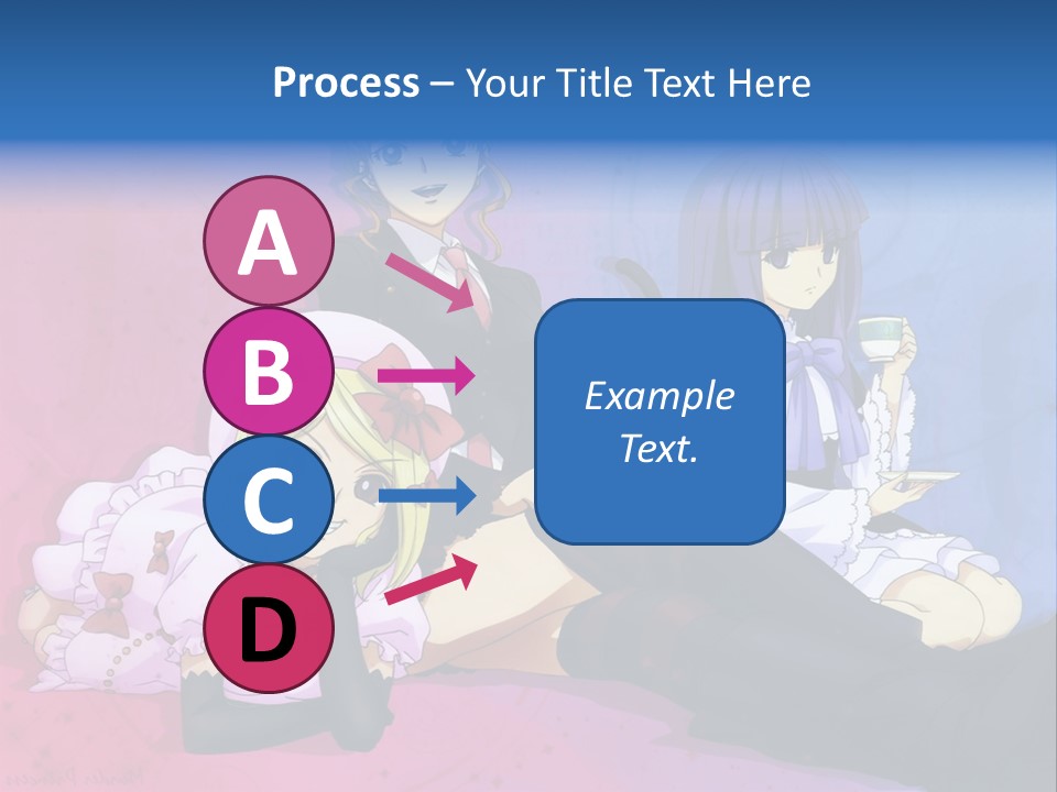 A Group Of Anime Girls Sitting Next To Each Other PowerPoint Template