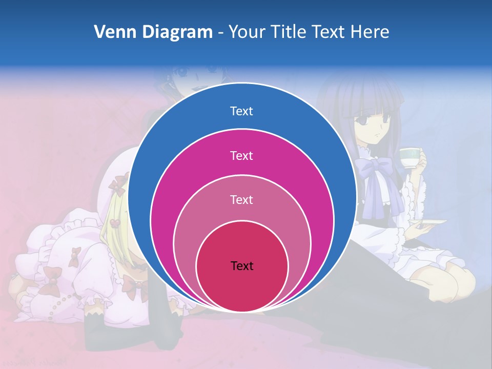 A Group Of Anime Girls Sitting Next To Each Other PowerPoint Template