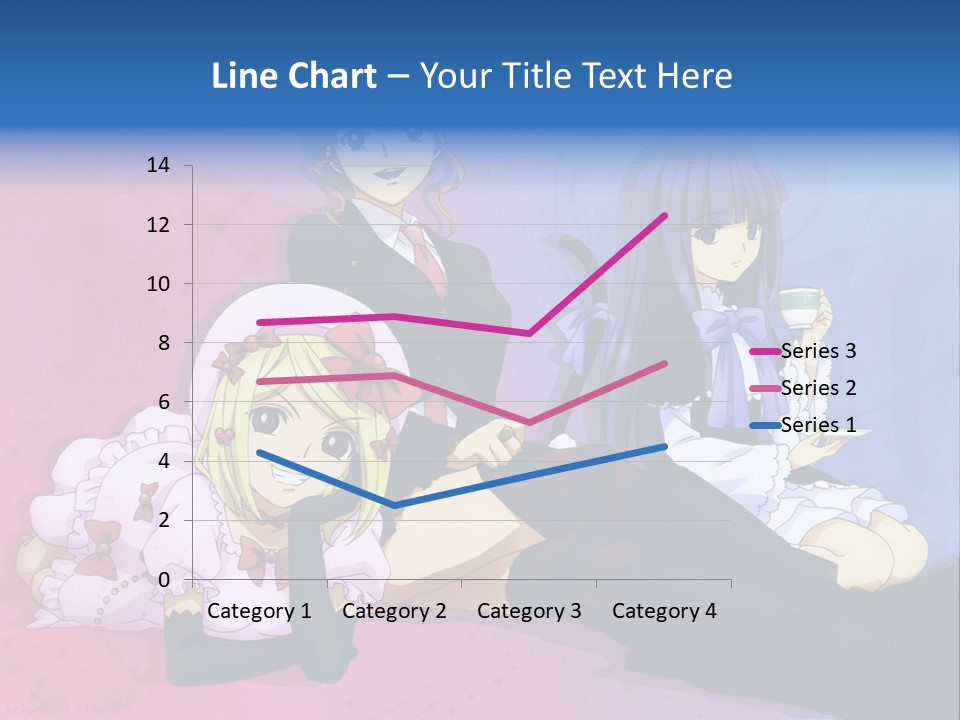 A Group Of Anime Girls Sitting Next To Each Other PowerPoint Template