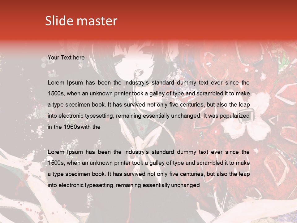 A Woman With Headphones Standing In Front Of Flowers PowerPoint Template