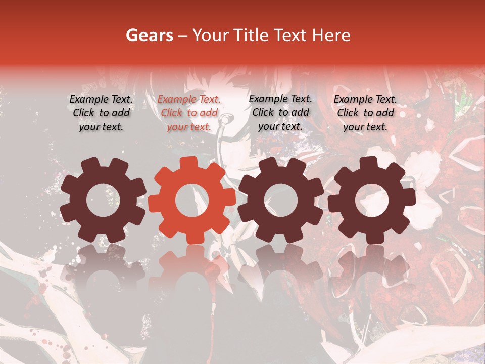 A Woman With Headphones Standing In Front Of Flowers PowerPoint Template