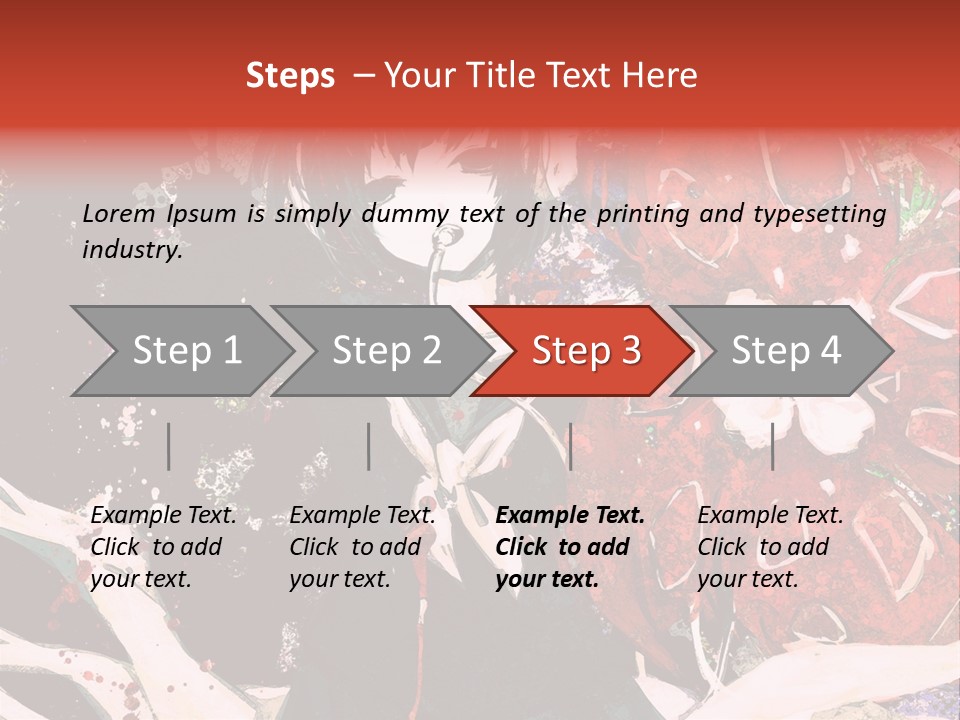 A Woman With Headphones Standing In Front Of Flowers PowerPoint Template