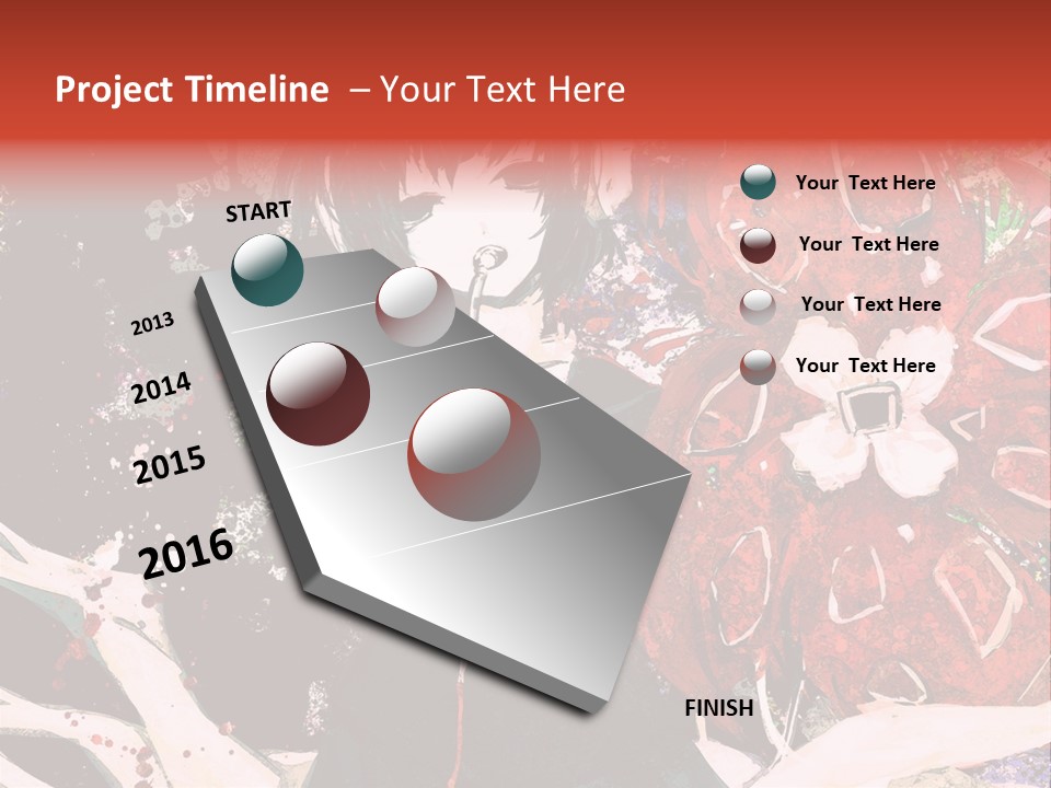 A Woman With Headphones Standing In Front Of Flowers PowerPoint Template