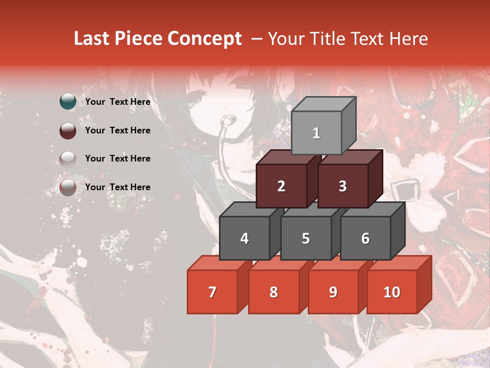 A Woman With Headphones Standing In Front Of Flowers PowerPoint Template