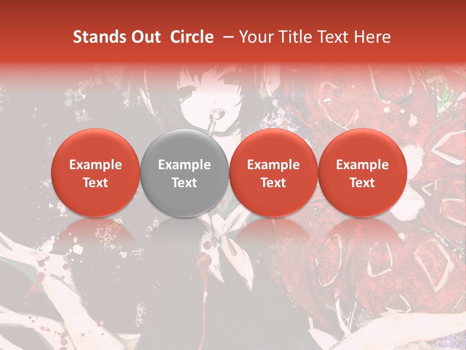 A Woman With Headphones Standing In Front Of Flowers PowerPoint Template