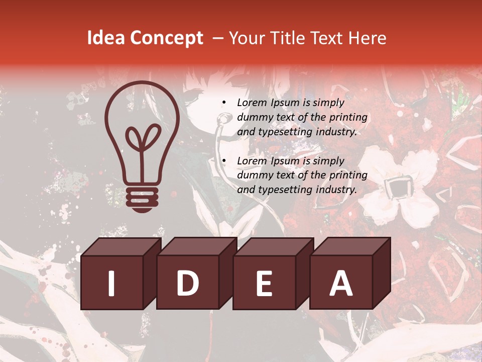 A Woman With Headphones Standing In Front Of Flowers PowerPoint Template