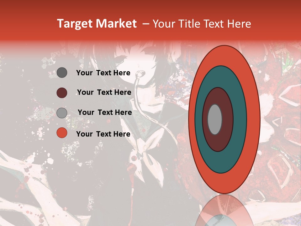 A Woman With Headphones Standing In Front Of Flowers PowerPoint Template