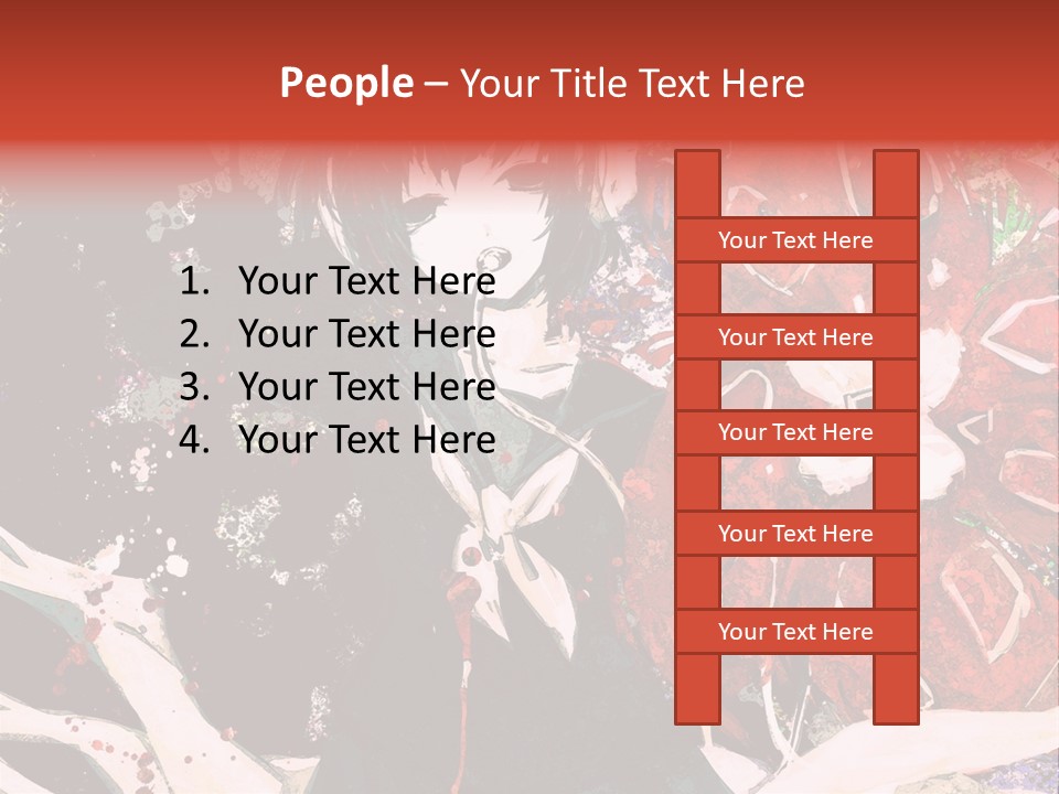 A Woman With Headphones Standing In Front Of Flowers PowerPoint Template