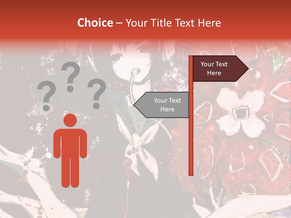 A Woman With Headphones Standing In Front Of Flowers PowerPoint Template