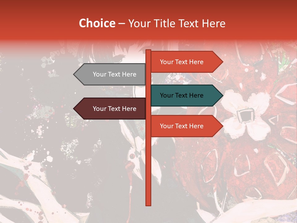 A Woman With Headphones Standing In Front Of Flowers PowerPoint Template