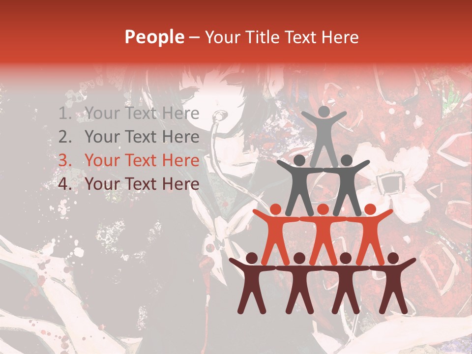 A Woman With Headphones Standing In Front Of Flowers PowerPoint Template