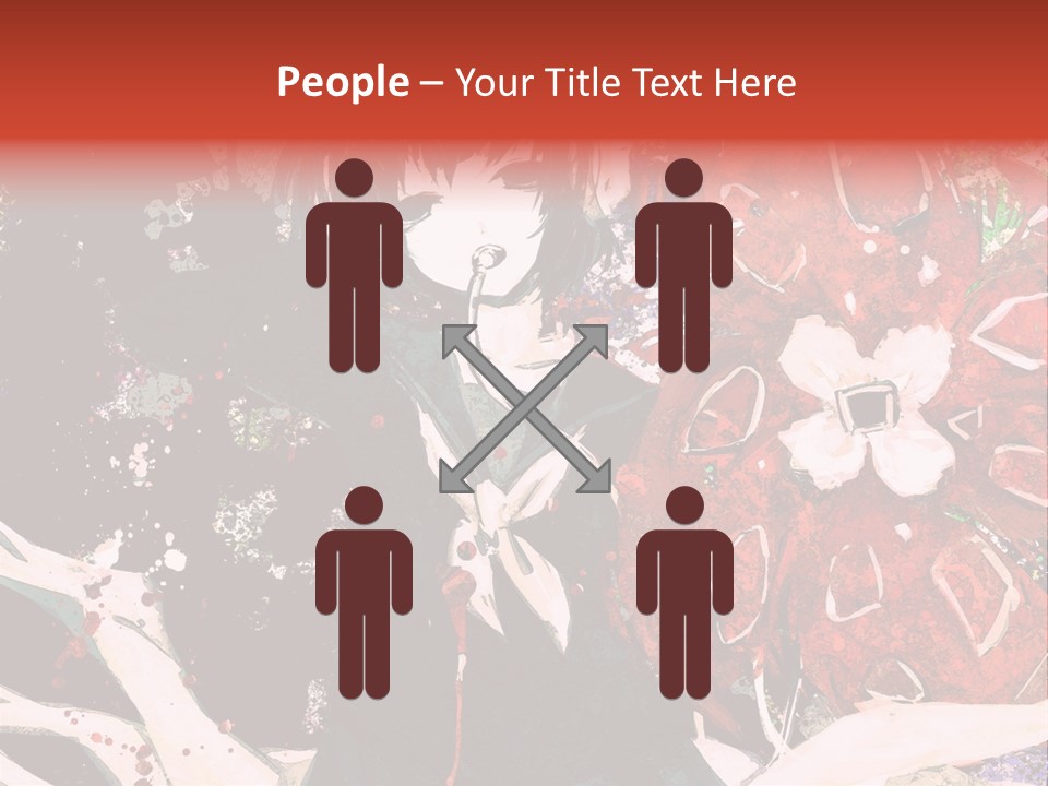 A Woman With Headphones Standing In Front Of Flowers PowerPoint Template