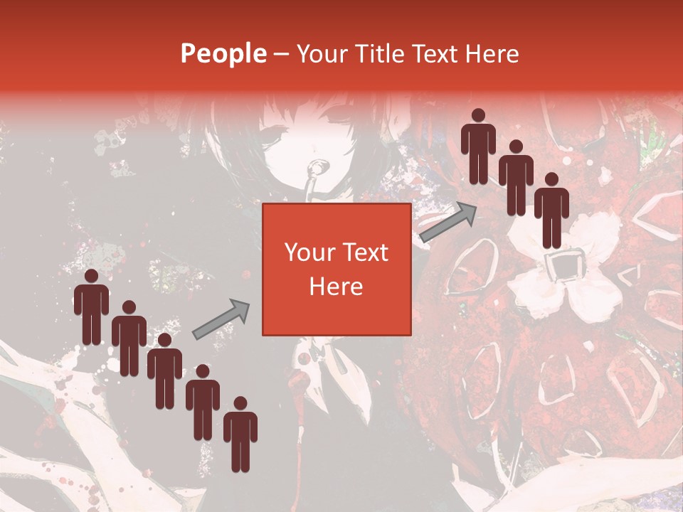 A Woman With Headphones Standing In Front Of Flowers PowerPoint Template