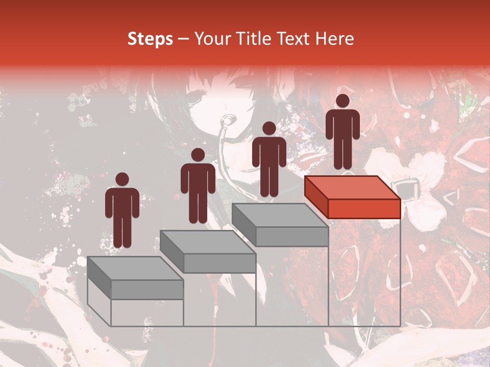 A Woman With Headphones Standing In Front Of Flowers PowerPoint Template