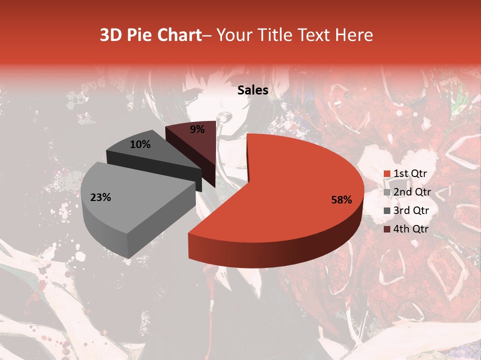 A Woman With Headphones Standing In Front Of Flowers PowerPoint Template