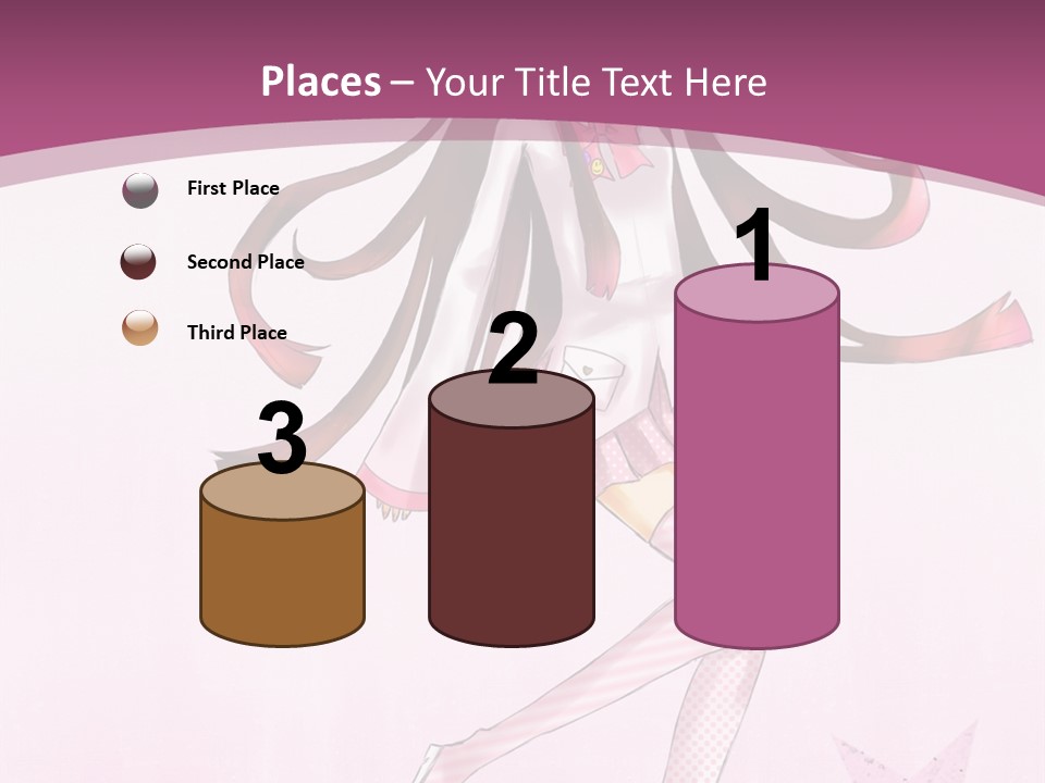 A Girl With Long Hair Is Dancing In A Pink Dress PowerPoint Template