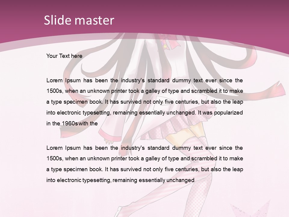 A Girl With Long Hair Is Dancing In A Pink Dress PowerPoint Template