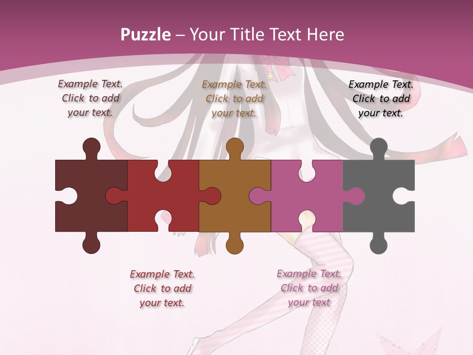 A Girl With Long Hair Is Dancing In A Pink Dress PowerPoint Template