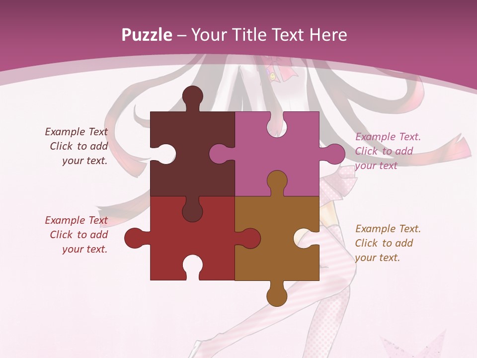 A Girl With Long Hair Is Dancing In A Pink Dress PowerPoint Template