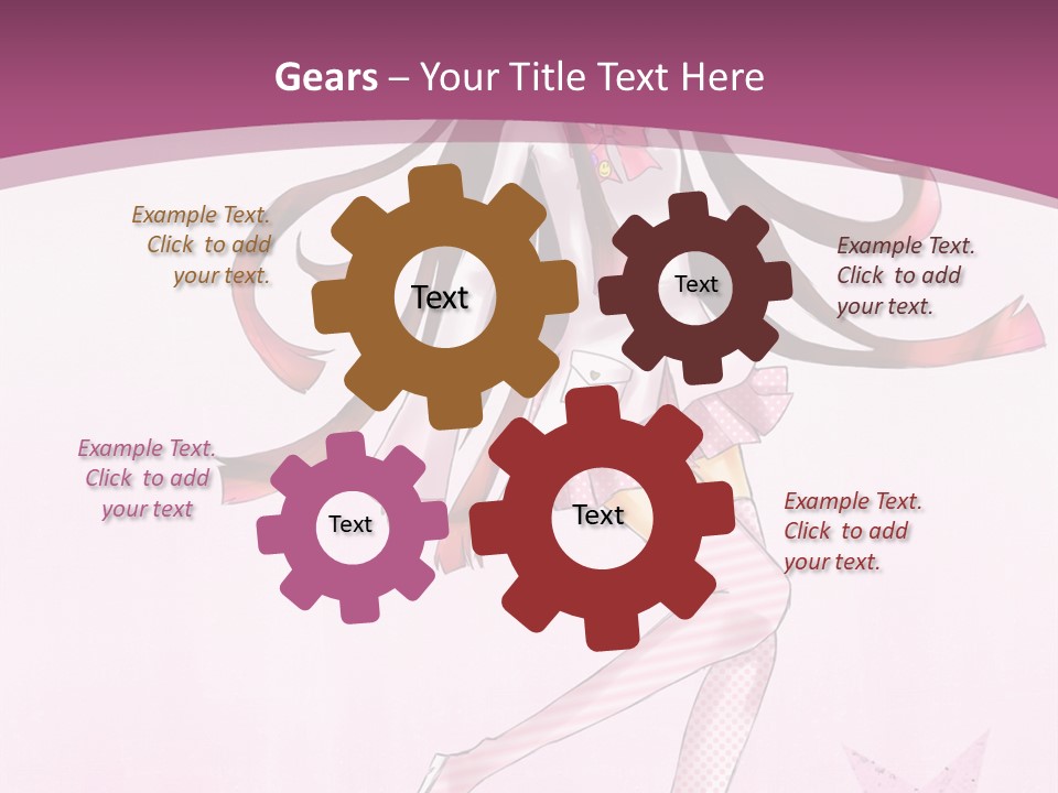 A Girl With Long Hair Is Dancing In A Pink Dress PowerPoint Template