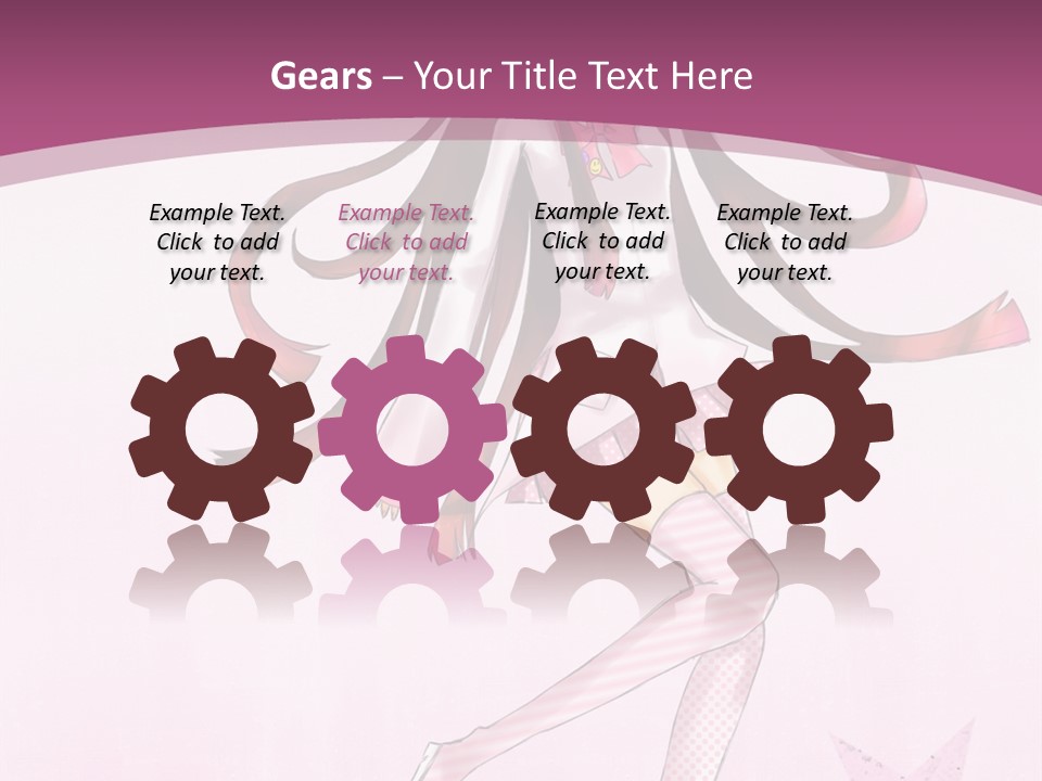 A Girl With Long Hair Is Dancing In A Pink Dress PowerPoint Template