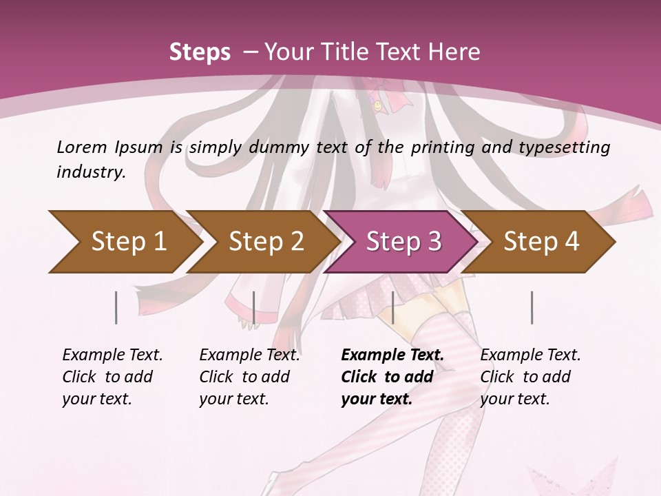 A Girl With Long Hair Is Dancing In A Pink Dress PowerPoint Template