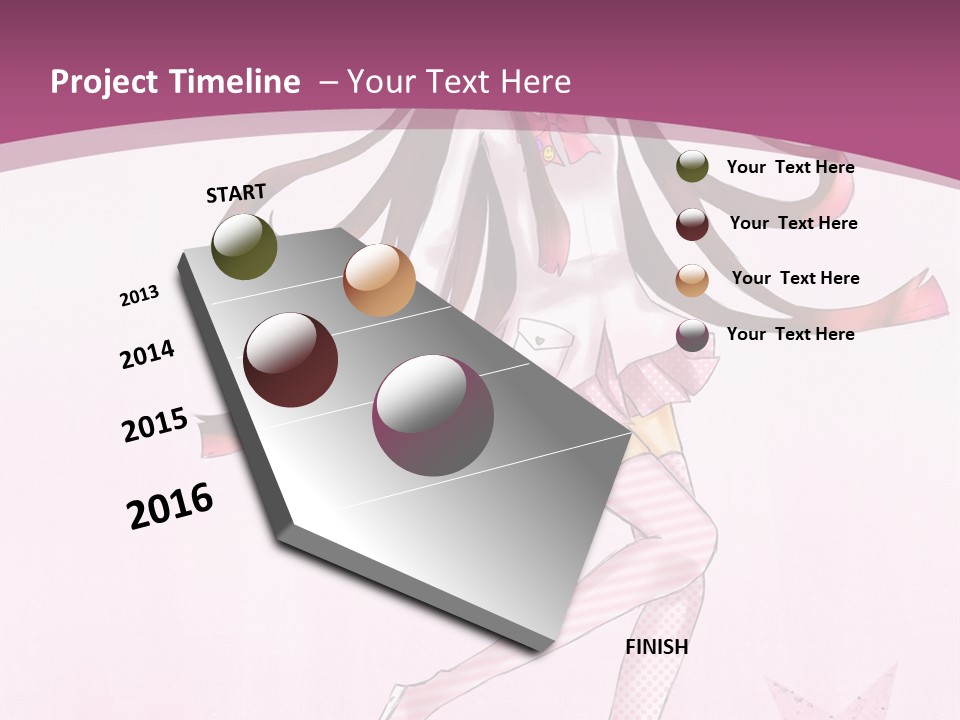 A Girl With Long Hair Is Dancing In A Pink Dress PowerPoint Template