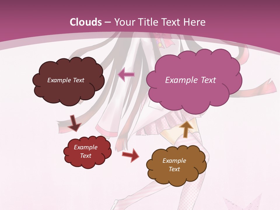 A Girl With Long Hair Is Dancing In A Pink Dress PowerPoint Template