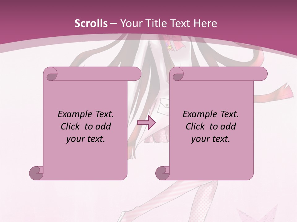 A Girl With Long Hair Is Dancing In A Pink Dress PowerPoint Template