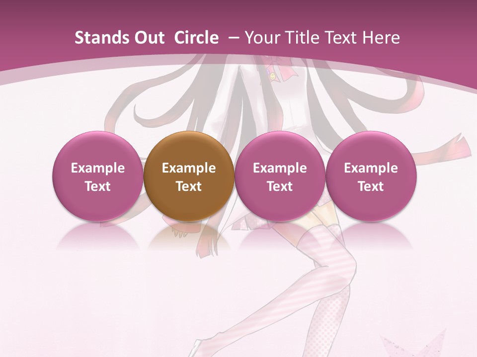 A Girl With Long Hair Is Dancing In A Pink Dress PowerPoint Template