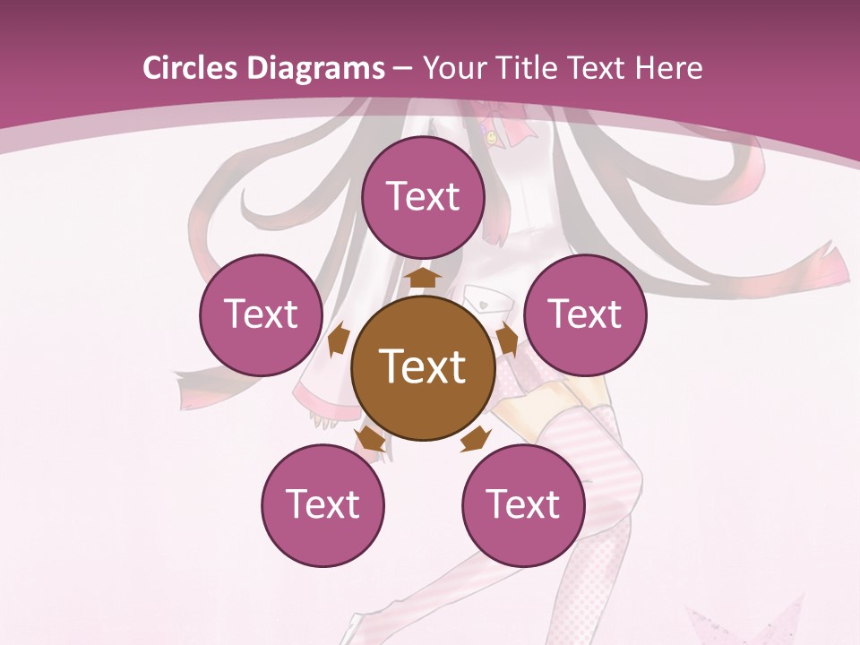 A Girl With Long Hair Is Dancing In A Pink Dress PowerPoint Template