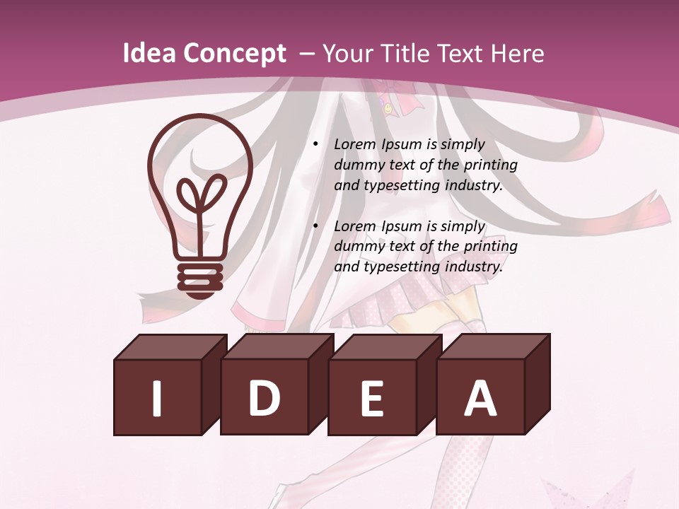 A Girl With Long Hair Is Dancing In A Pink Dress PowerPoint Template