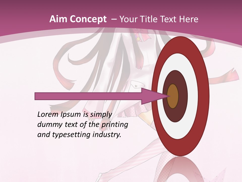 A Girl With Long Hair Is Dancing In A Pink Dress PowerPoint Template