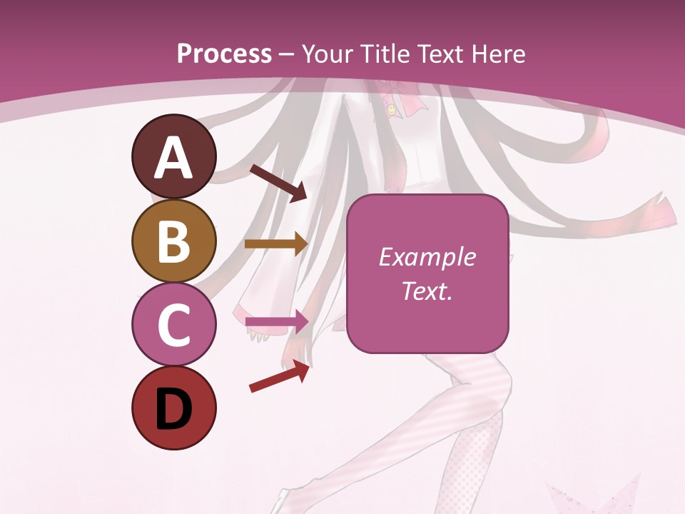 A Girl With Long Hair Is Dancing In A Pink Dress PowerPoint Template