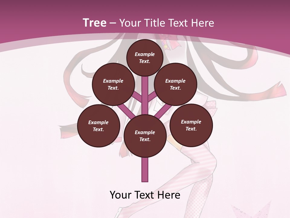A Girl With Long Hair Is Dancing In A Pink Dress PowerPoint Template