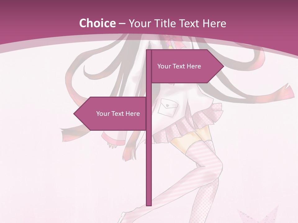 A Girl With Long Hair Is Dancing In A Pink Dress PowerPoint Template
