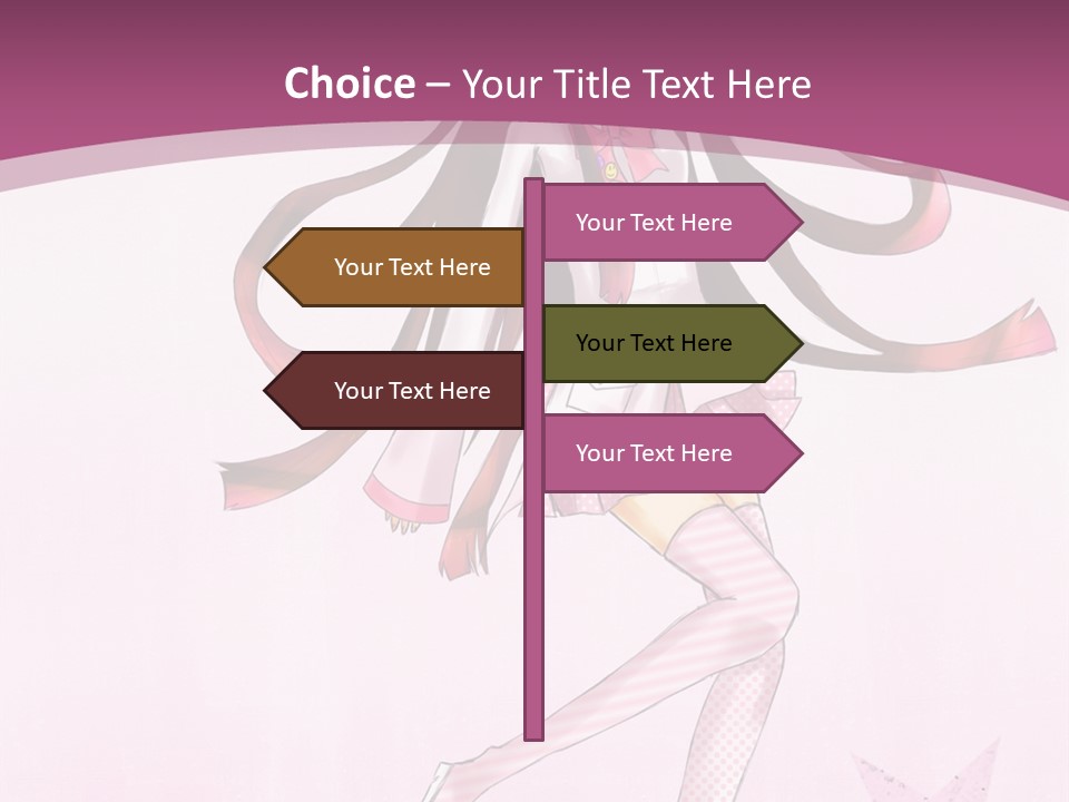 A Girl With Long Hair Is Dancing In A Pink Dress PowerPoint Template