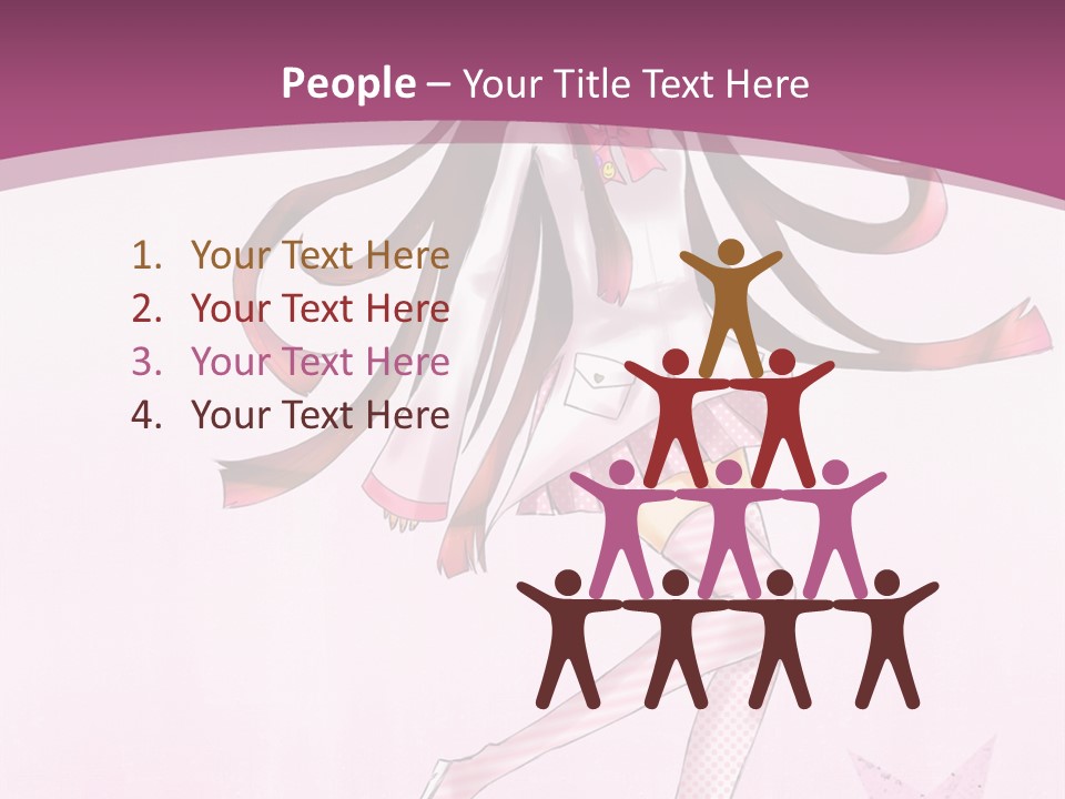 A Girl With Long Hair Is Dancing In A Pink Dress PowerPoint Template